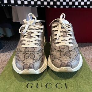 Gucci Monogram Sneakers - Beige and Cream
